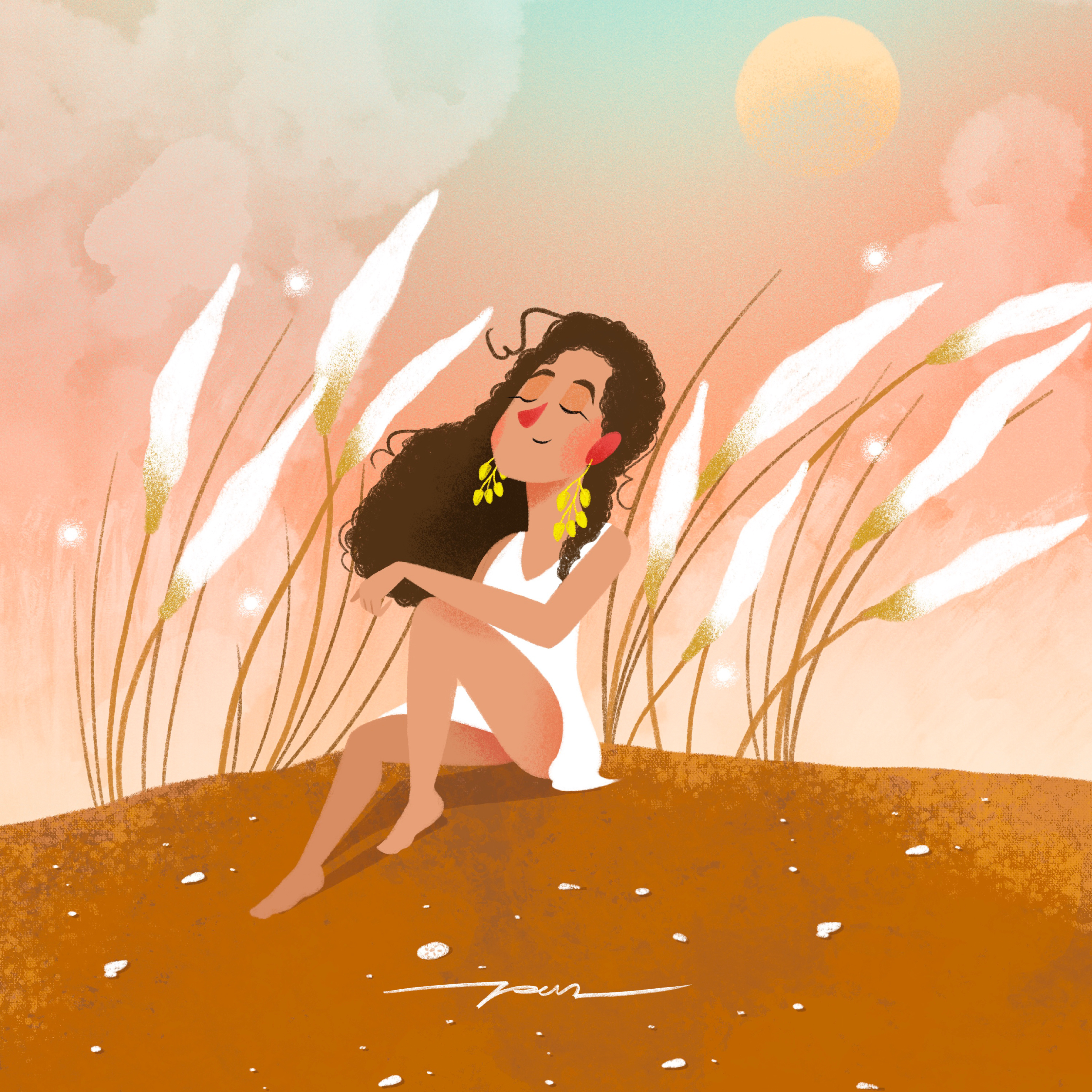 MUJER - Menah Silva 8m artist beach cartoon character color cute design illustration mexican mujer single song songwriter
