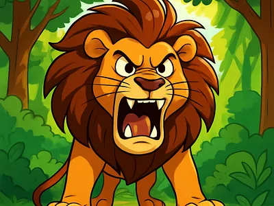 The Mighty Roar Jungle King Character Illustrations 2d art animal characters character design childrens book illustration childrens publishing digital illustration forest background illustration portfolio jungle theme kidlitart kids book art lion illustration mascot design picture book storybook art vector style vibrant colors whimsical illustration