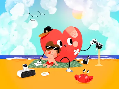 60 Years of Vans 60 beach brand cartoon character collab color crab cute design heart illustration love sketch vans years