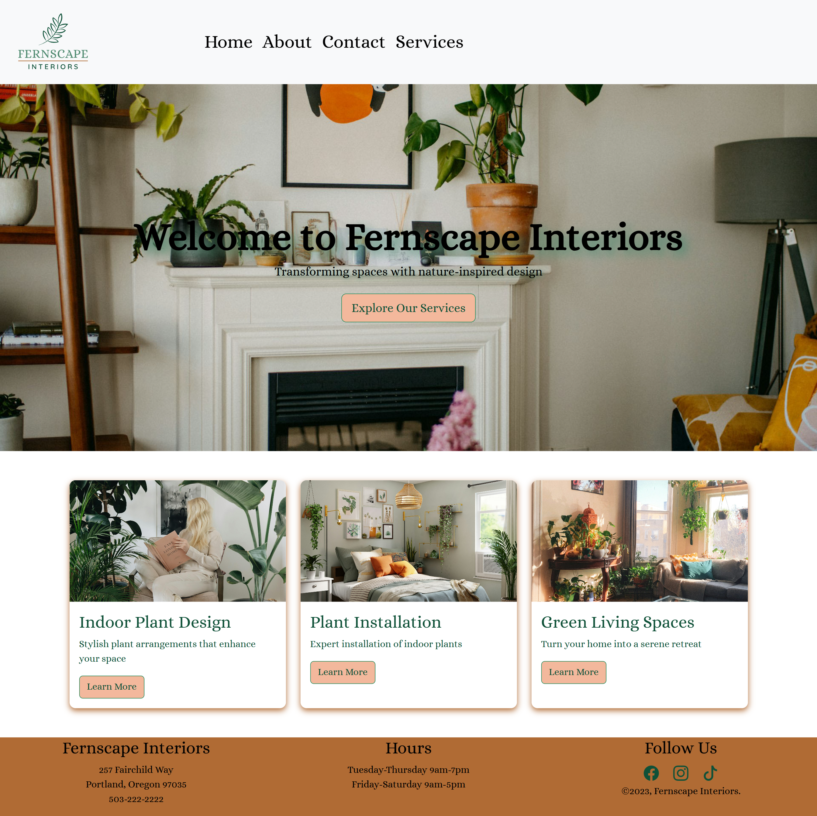 Example of Single Web Page Design