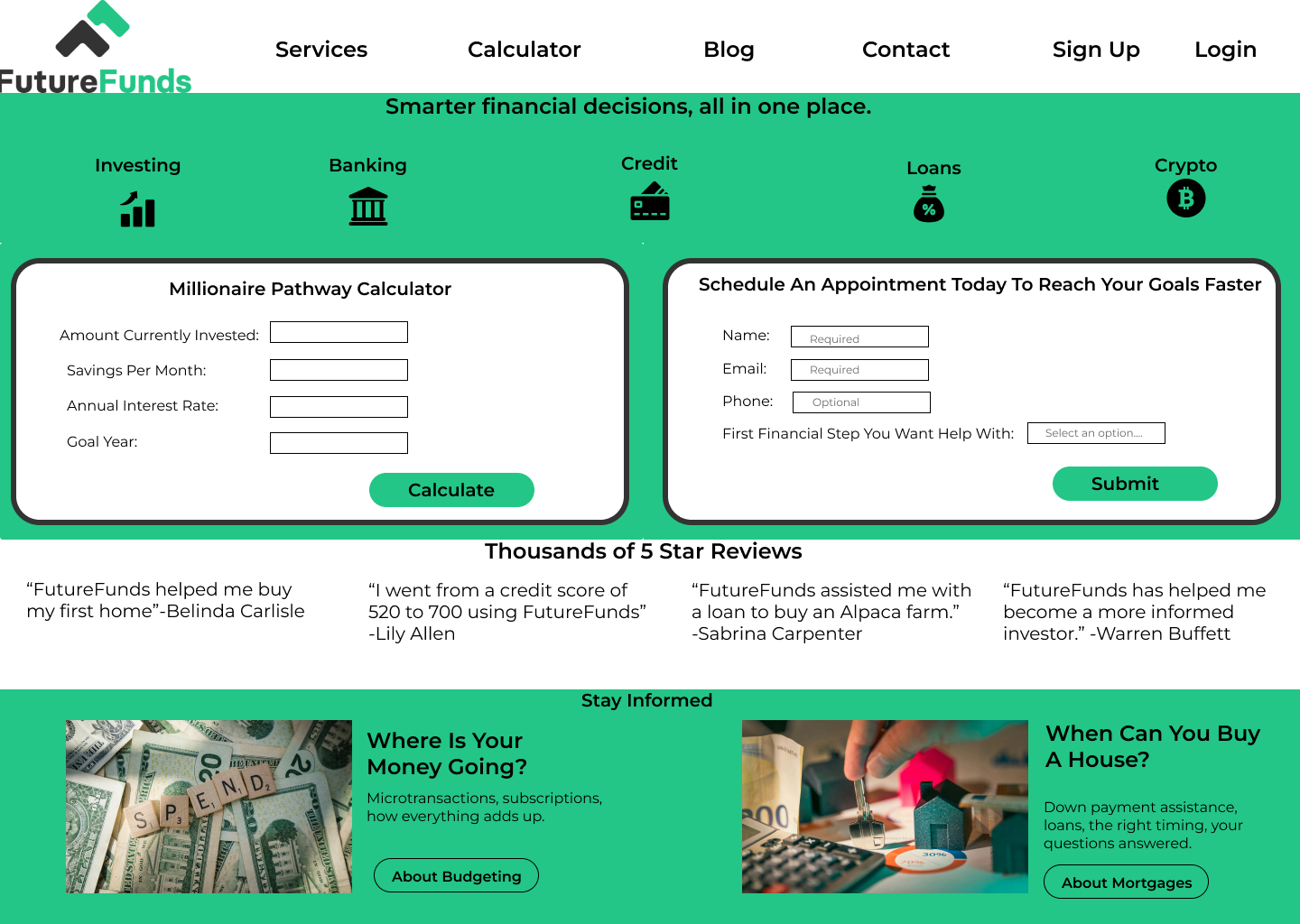 Example of Single Web Page Design