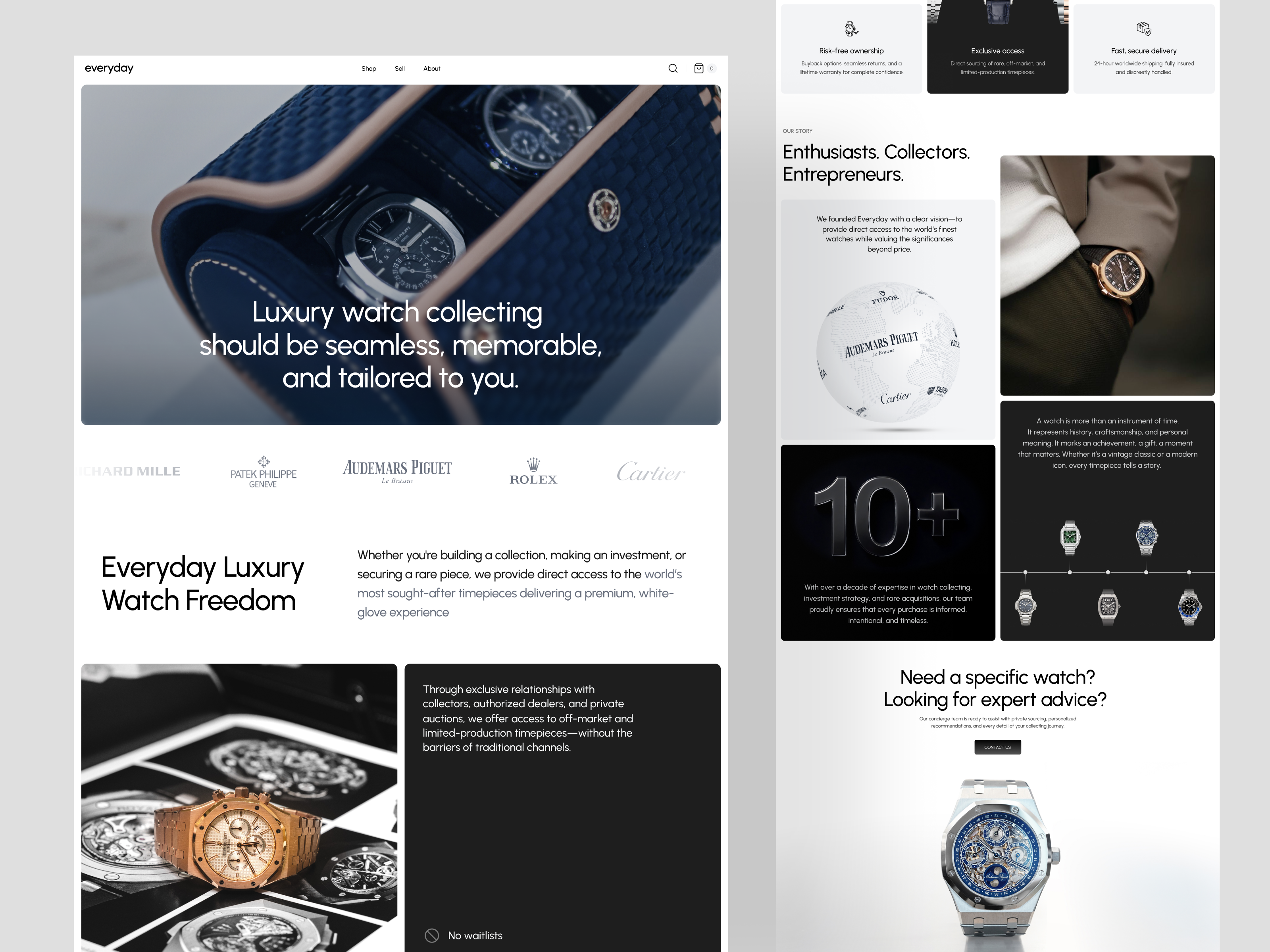 Example of Luxury E Commerce Web Design — 5 Screens