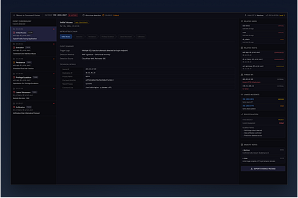 Incident Timeline — Security Event Investigation Interface