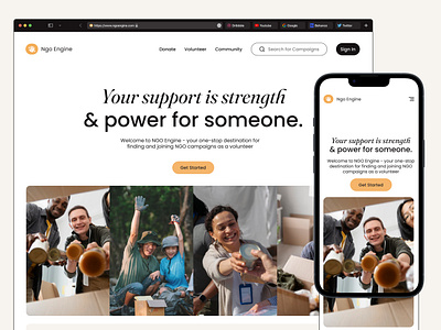 Ngo Engine | Non profit website campaign charity community donate figma fund raise homepage landing page ngo non profit social ui volunteer web web design