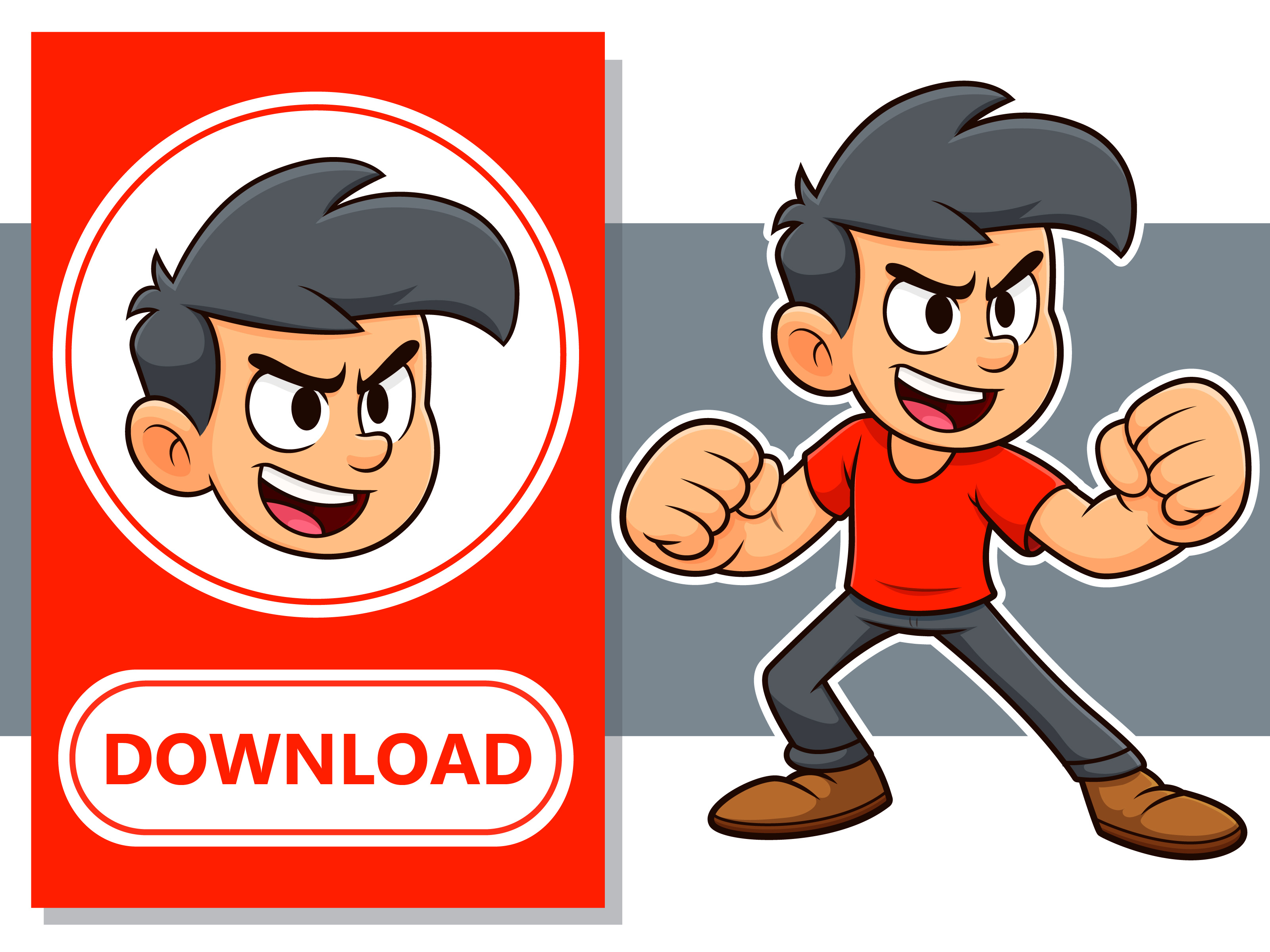 Fighter Hero Boy Cartoon Character art avatar beehaya cartoon character cartoon style design eps fighter graphic design hero illustration mascot svg vector warrior