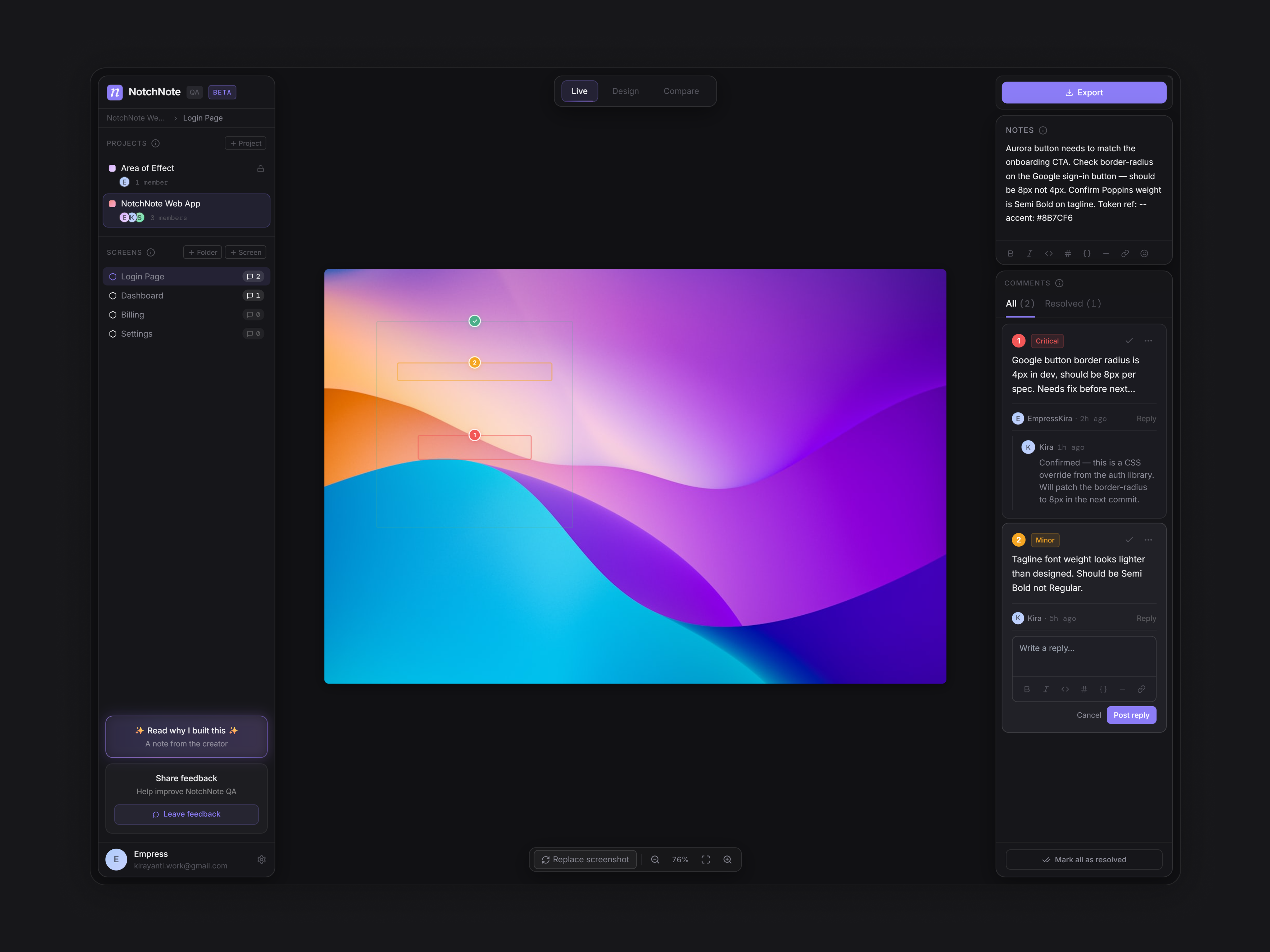 NotchNote QA - A Design QA Tool