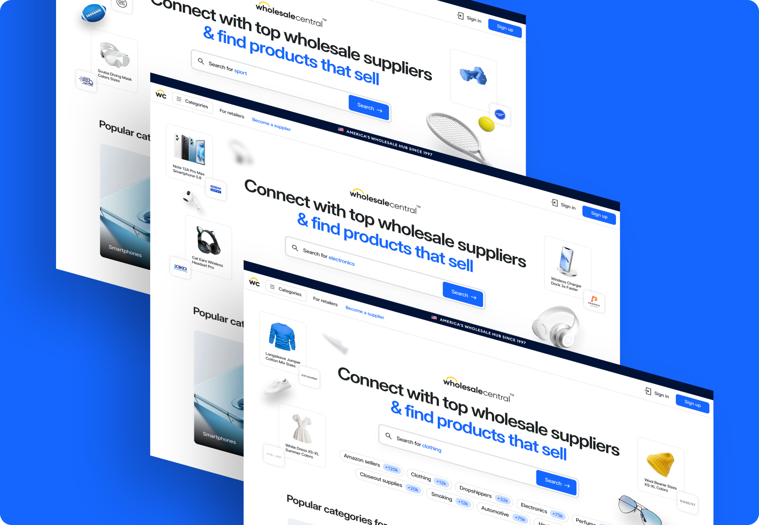 Example of Wholesale Central redesign