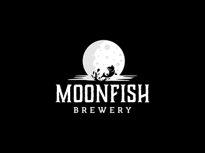 Moonfish Brewery logo branding creat logo creative custom logo design graphic design illustration logo logo designs logo maker minimalist modern logo negative space two meaning ui vector
