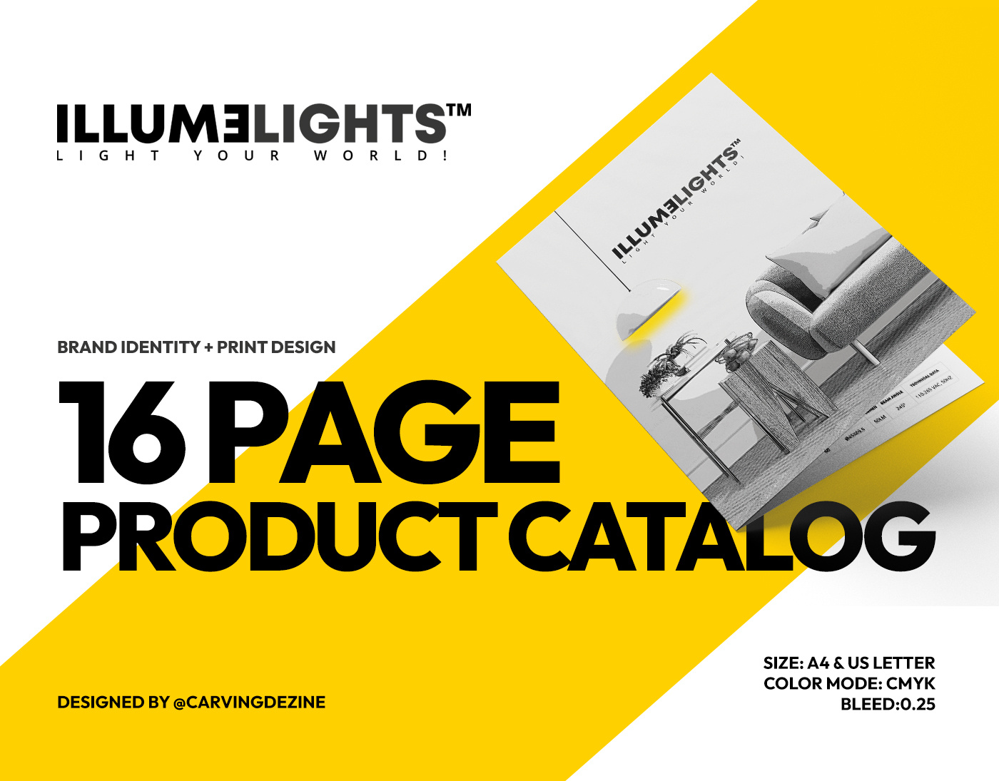 IllumeLights | 16 Page Product Brochure Design branding brochure brochure design carvingdezine catalog design editorial design graphic design layout design lighting brochure logo minimal brochure print design typography