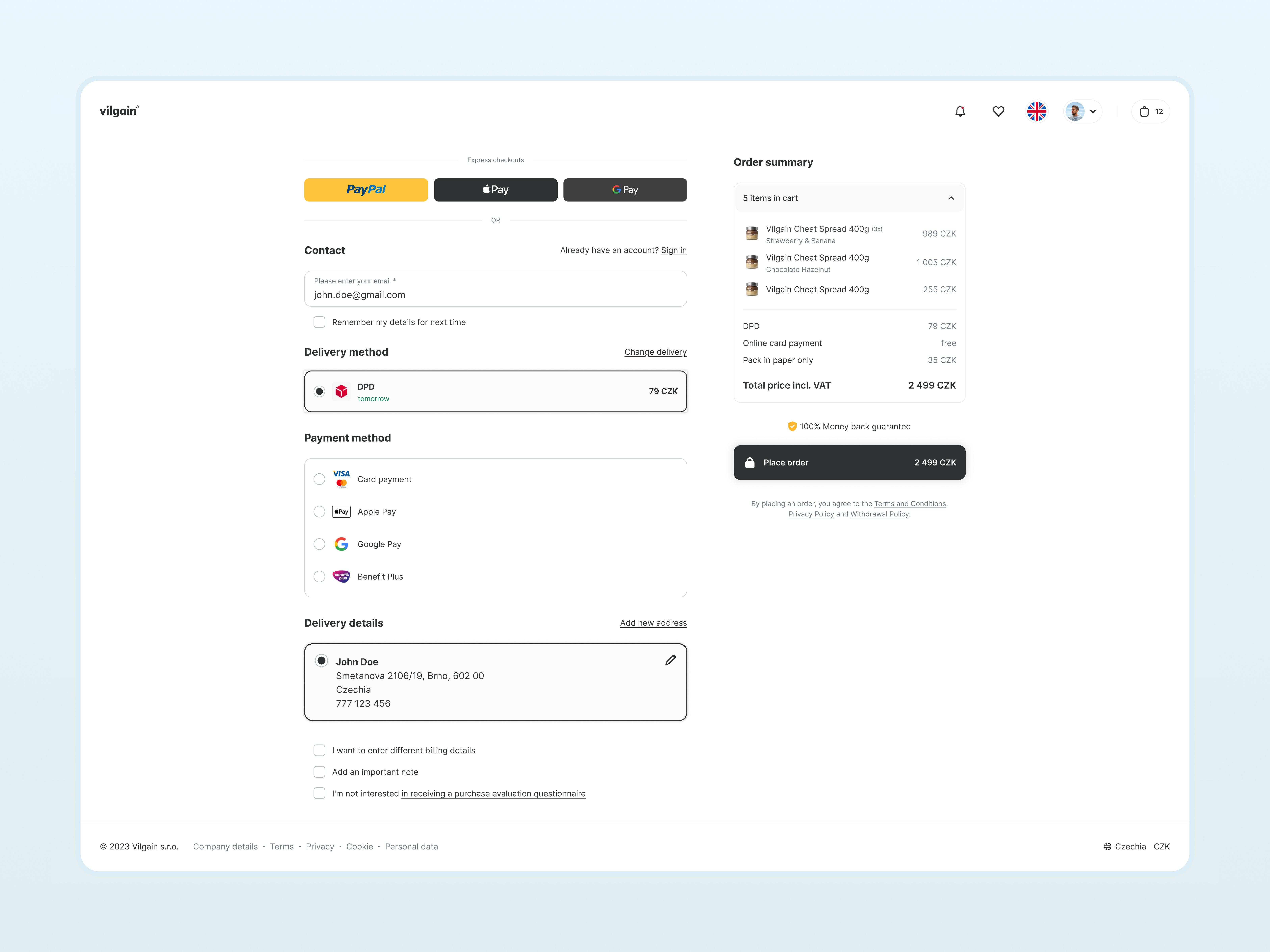 Vilgain / Aktin — One Step Checkout for Western Market Expansion