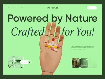 Modern Healthcare Products Web Design design healthapp healthcare healthtech healthwebsite medical modernui nutrition product supplement ui web web design wellness