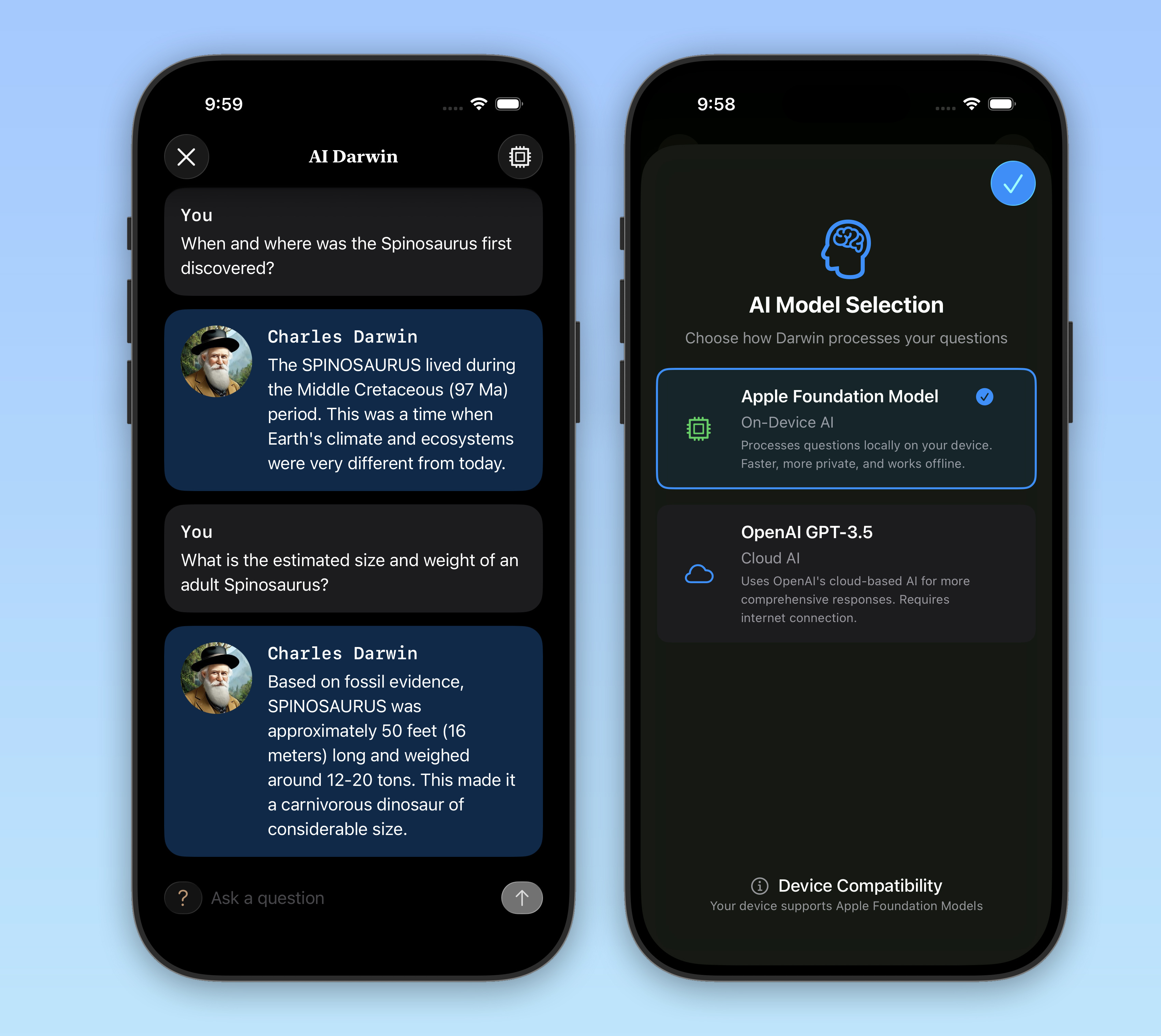 AI Chat with Darwin ai chat chatgpt darwin gpt openai