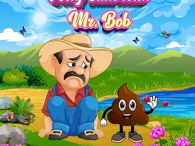 Potty Time with Mr. Bob A Whimsical Journey book cover design character design childhood milestones childrens book illustration childrens book illustrator cute illustration digital painting early childhood development educational illustration funny characters kidlitart mr. bob nature background nursery art parenting resources potty training book storybook style vibrant colors visual storytelling whimsical art