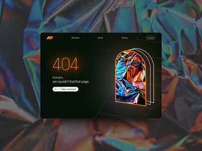 404 Page for Express Delivery 404 clean creative dark dark mode design error future futuristic landing page minimalist orange ui