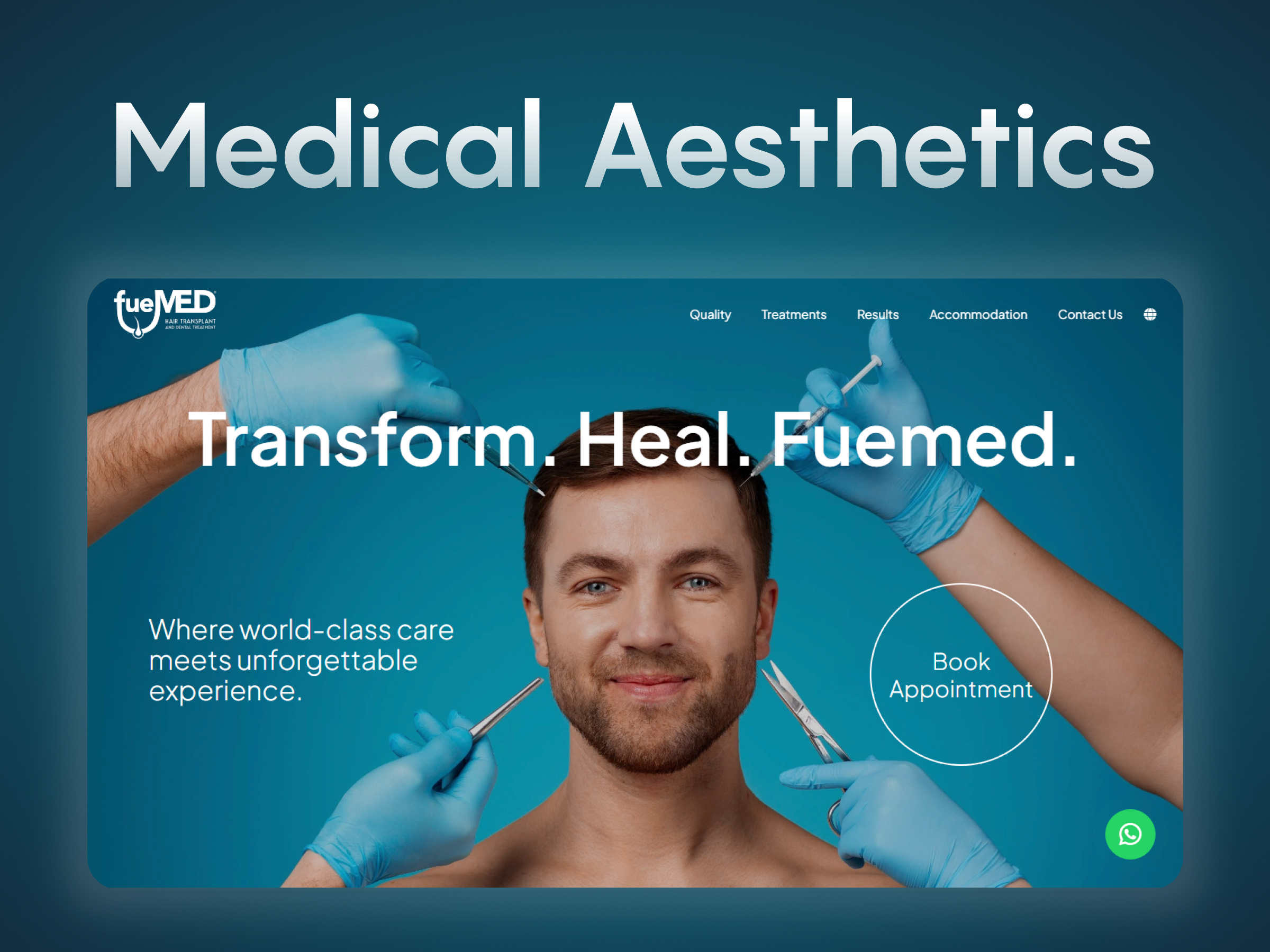 Modern Medical Aesthetics UI aestheticclinic fue hairtransplant healthtourism medicalui ui webdesign