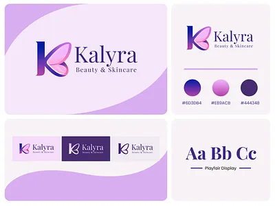 Kalyra – Beauty & Skincare Brand Logo Design beauty brand botanical brand identity branding butterfly logo cosmetic branding gradient logo k k logo letter logo logo design luxury brand minimal logo modern logo skincare branding wellness