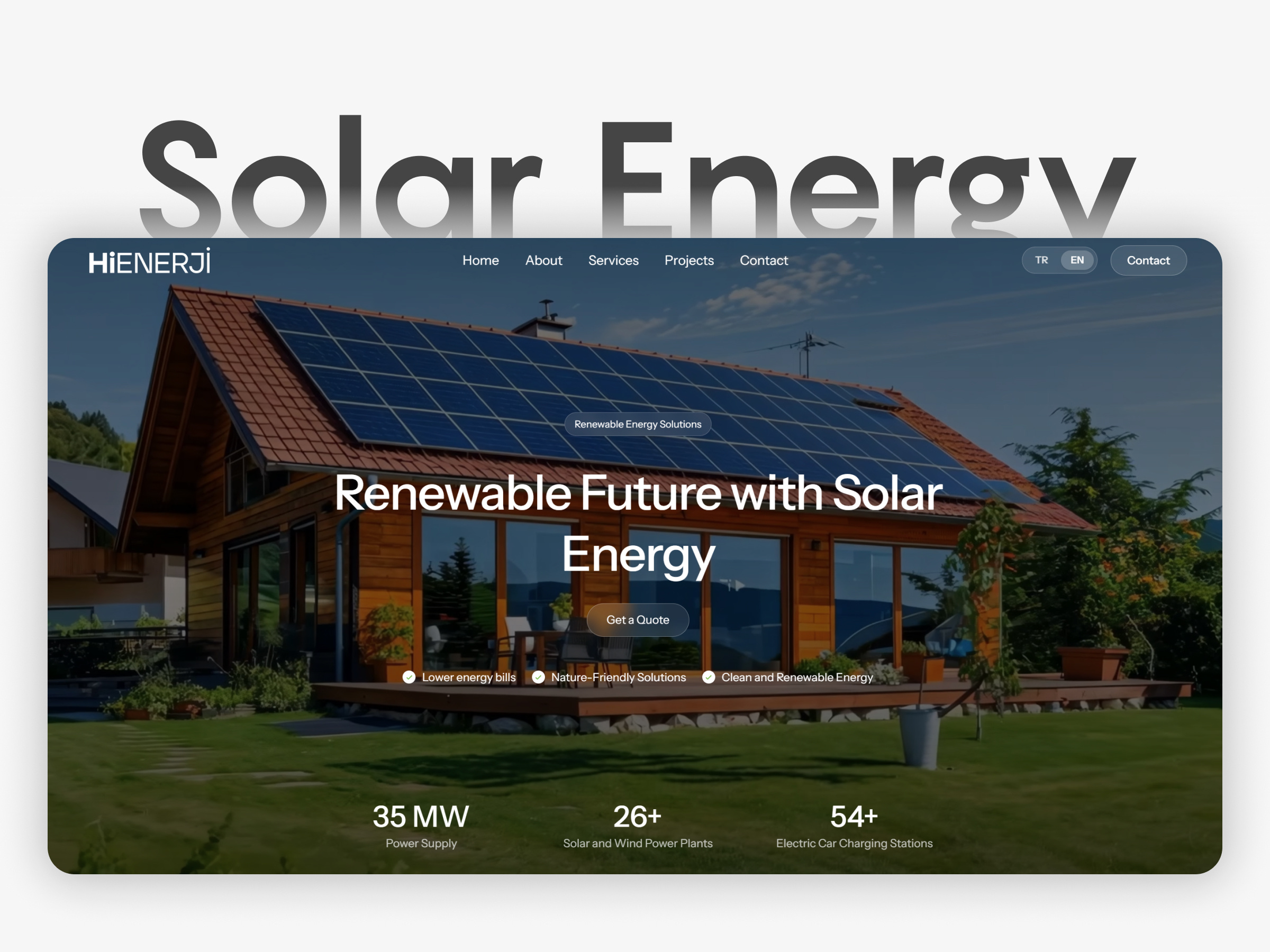 Sustainable Future – Solar Energy UI greenenergy renewableenergy solarenergy sustainability ui uiux webdesign
