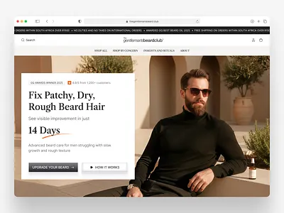 The Gentleman’s Beard — Home Page | Hero Section Redesign interface product service startup ui ux web