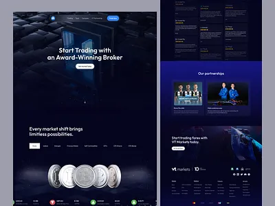 Trading Platform Landing Page broker cfd trading crypto crypto trading finance financial fintech forex invest investment landing page landingpage online trading prop trading prop trading firm trade trading trading platform uiux web design