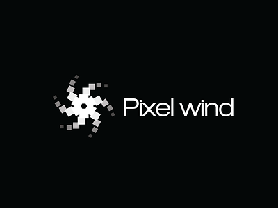 Pixel Wind logo design abstract logo branding design digital digitallogo fintehc gradient logo logo minimalistic logo negative space simple logo mark sustainablelogo vector