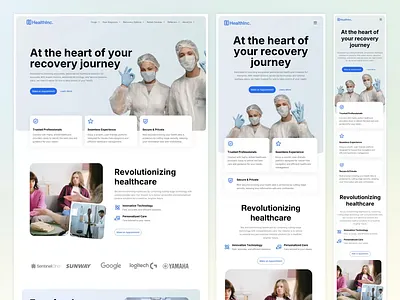 Healthinc - Animation of Health Consultation Landing Page animation app appointment card consultation doctor health landing page medicine nurse recovery responsive section thumbnail trust ui design ux design wellness