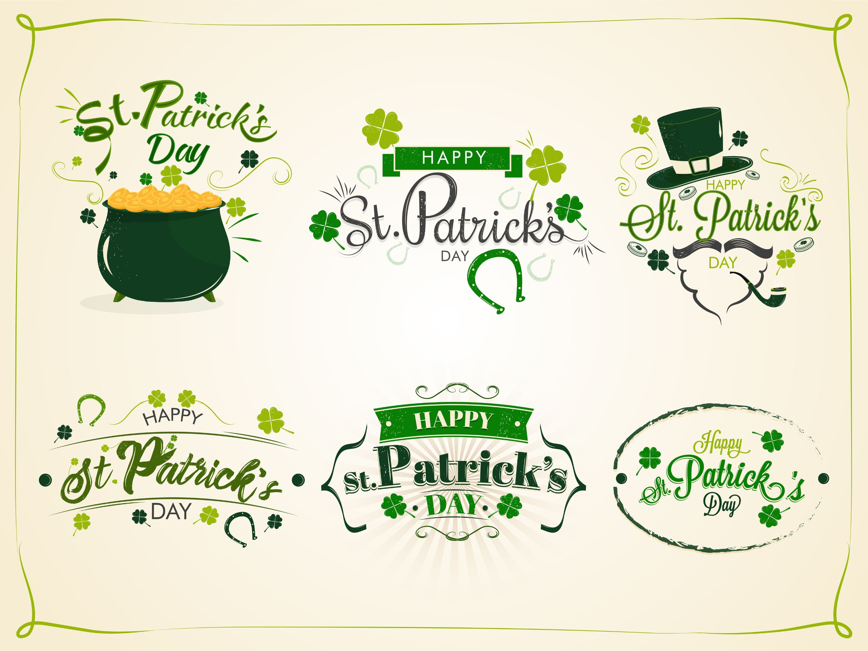 St. Patrick’s Day Typography Badge Collection badge design festival design graphic design happy st patricks day holiday typography irish logo badge paddys day saint patricks day shamrock st patricks day st patricks day badges st patricks day lettering st patricks day typography stickers typographic design vector