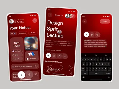 Notes & Productivity Mobile App app design app ui clean ui figma design mobile app modern ui note taking notes app organizer app planner app productivity app productivity dashboard productivity ui task management task manager to do list ui design ui inspiration ux design