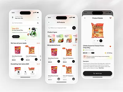 Grocery Shopping Mobile App UI animation app app design e commerce e commerceui ecommerce mobile app food delivery ui grocery app design grocery delivery app grocery marketplace app design minimal app interface mobile mobile app design modern app design product design product detail screen product listing mobile ui shopping app ui ux design