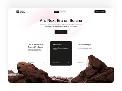 AI Agents Platform – Web3 Landing Page Design ai ai agent crypto website dashboard fintech product design saas solana startup web design web3