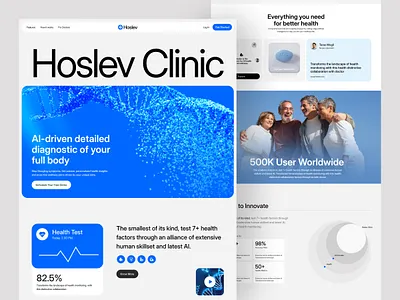 Hoslev Clinic – AI Healthcare Landing Page Design healthcare website healthtech website medical landing page web design website website design