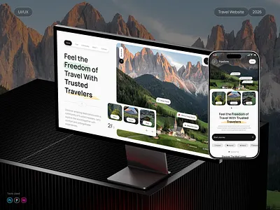 Travel Website UI/UX Design | Desktop & Mobile Responsive booking website destination landing page responsive design tourism travel travel agency travel ui travel website uiux web design website website concept