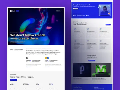 Diorix - Creative Agency Website agency case study creative agency digital agency framer framer agency template framer free template framer template landing page marketing marketing agency website modern ui design ux design web design webflow webflow agency template webflow free template webflow template website design