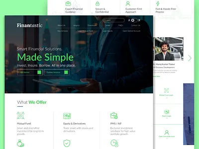 Finantastic - Modern Financial Platform corporatewebsite dashboarddesign figmadesign financialapp fintech investmentplatform landingpage modernui productdesign responsivedesign uidesign uiuxdesigner uxdesign webdesign websiteui