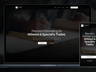 Website for an estimation company branding company developement estimating company logo ui website