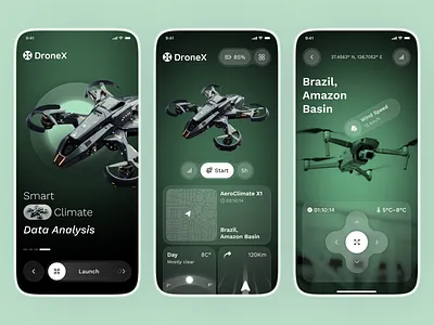 Drone Controller App Design ai app application clean controller design system drone drone control drone tracking app graphic design mission mobile app modern product remote control software techapp ui ux video