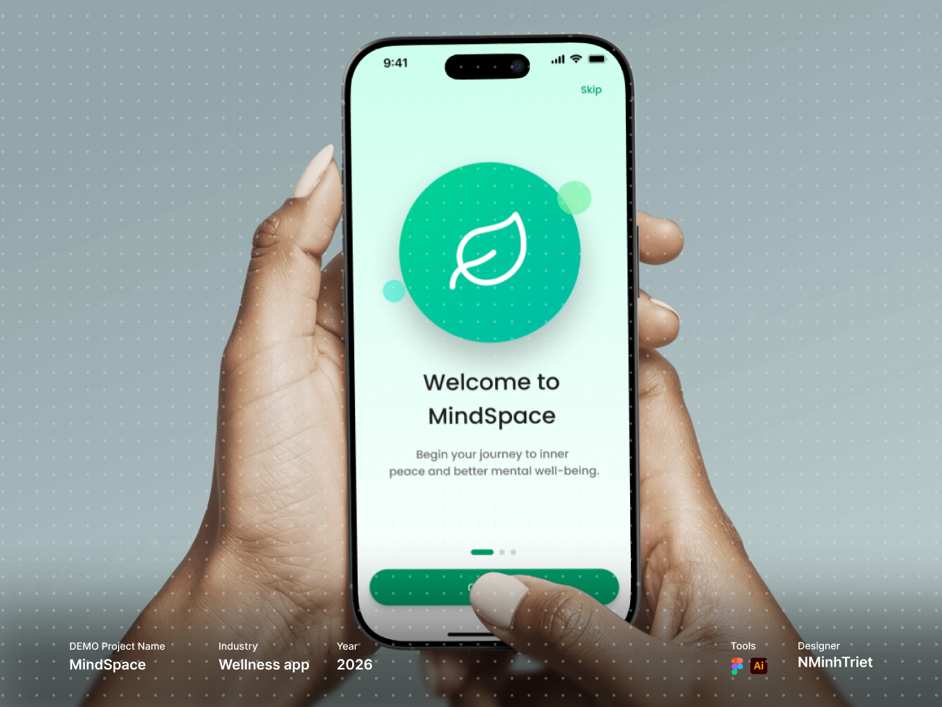 MindSpace – Meditation & Mental Wellness App | UI Design figma health mobile premium access ui