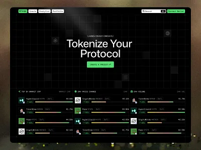 Surdge. Tokenize Your Startup ai clean crypto defi design finance web3 website website design