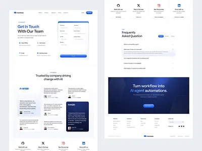 Moniveo - AI Automation Contact Us Page ai ai agent ai automation animate artificial intelligence automation b2b clean contact page contact us dipa inhouse landing page modern saas startup subpage ui design web design