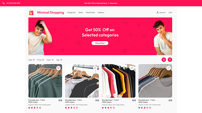 Minimal Shopping - Shopping cart web app design 3d animation branding design figma graphic design illustration logo shopping typography ui ux vector web