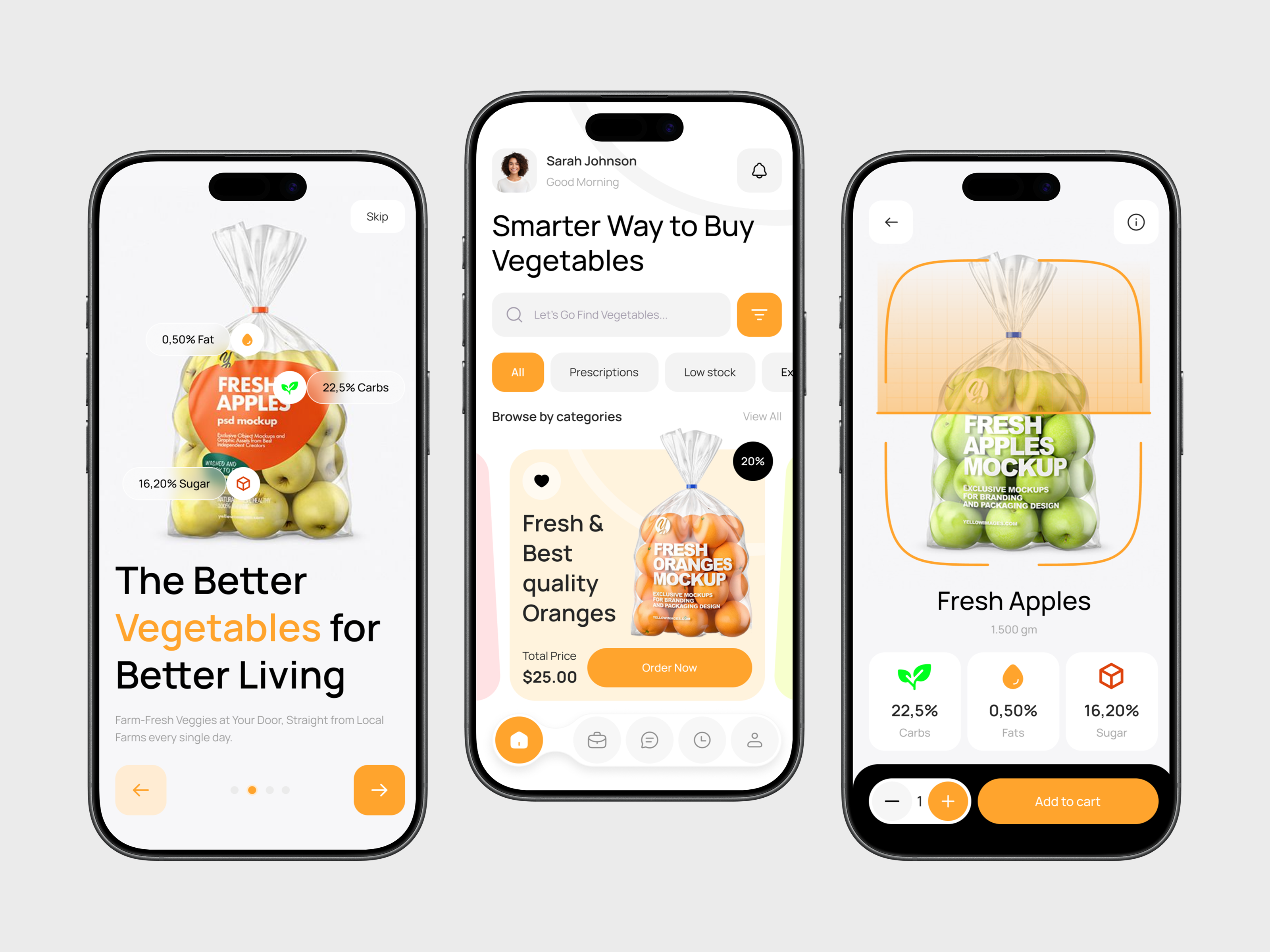 Fresh Grocery Shopping Mobile App app app design cleandesign ecommerce app food app food delivery grocery app grocery market place grocery shopping ios app design mobile mobile app online shopping product design ui design uiux design ux design