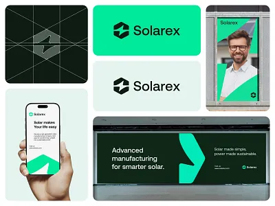 Solarex Branding brand guidelines brand identity branding creative eco friendly electricity energy geometric logo design modern power saas solar spark sun technology visual identity