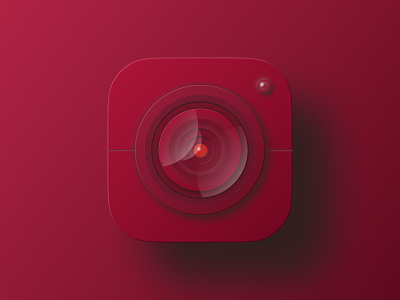 Lens icon app camera design icon illustration logo red typography ui ui design ux ux design vector web design