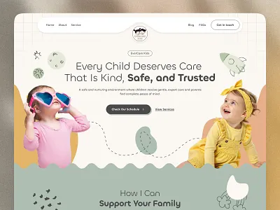 Childcare Website Design That Parents Actually Trust childcare clean design color palette design system figma homepage illustration kids website landing page playful design responsive design service page typography ui design user interface ux design warm design web design website design