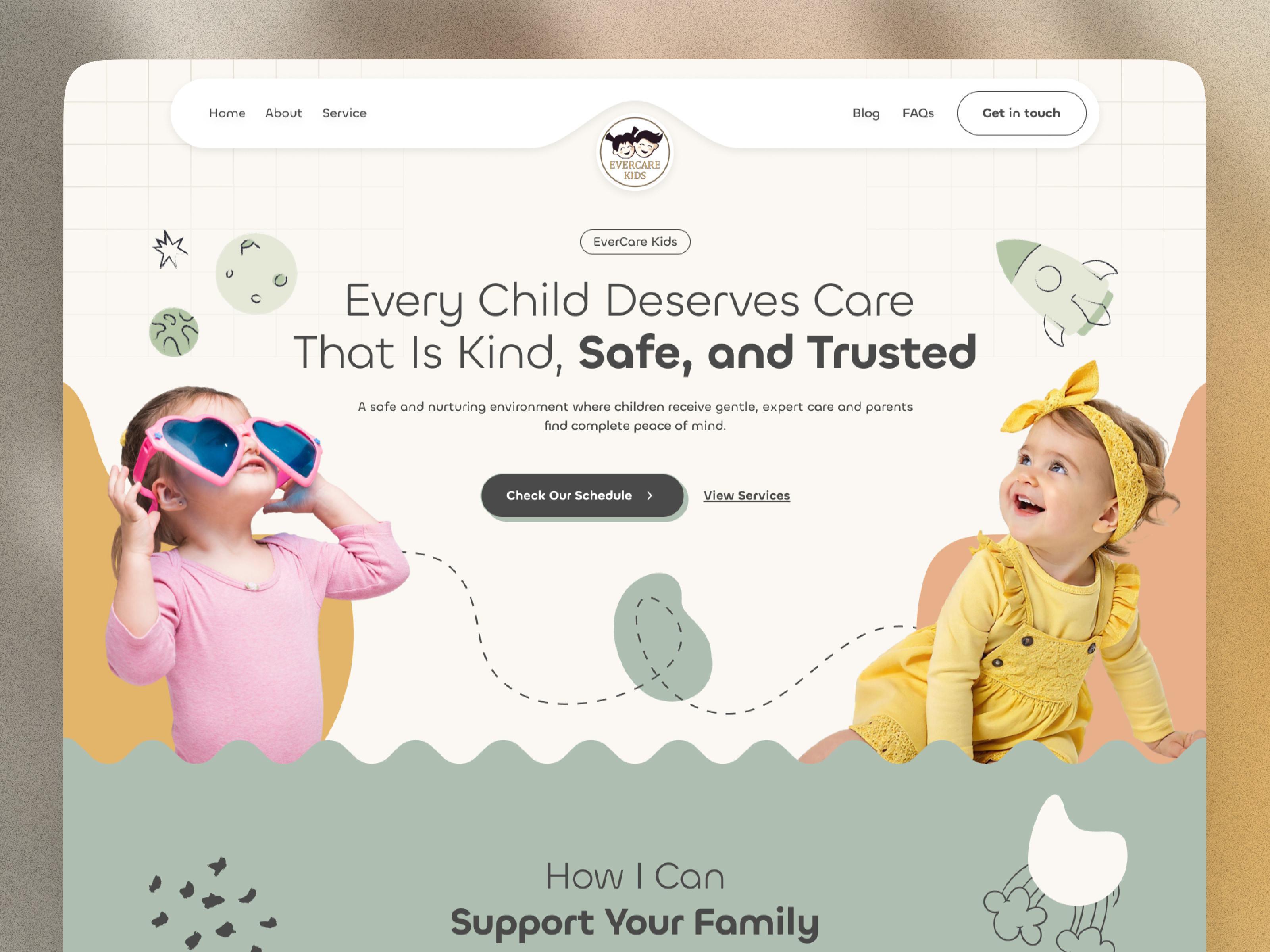 Example of EverCare Kids–Childcare&Daycare Website Design That Builds Trust