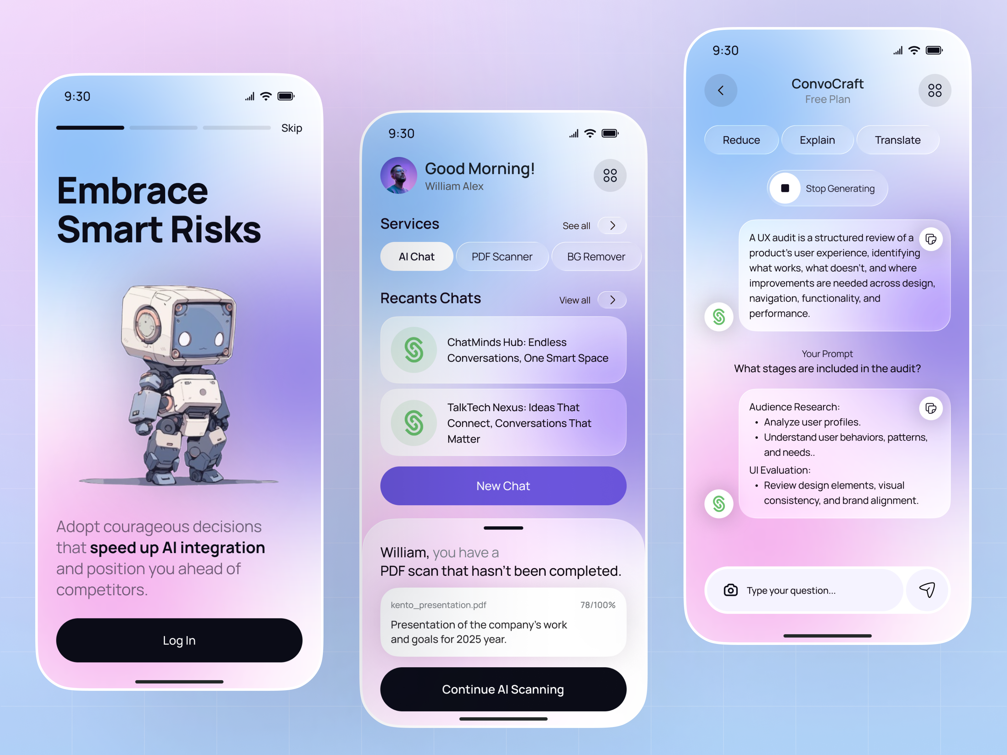 AI Assistant App – Smart Productivity & AI Tools ai app ai assistant ai chat ai chatbot ui ai mobile app ai startup app conversational ui framer ios app design machine learning mobile moble app ui ux voice to text app webflow