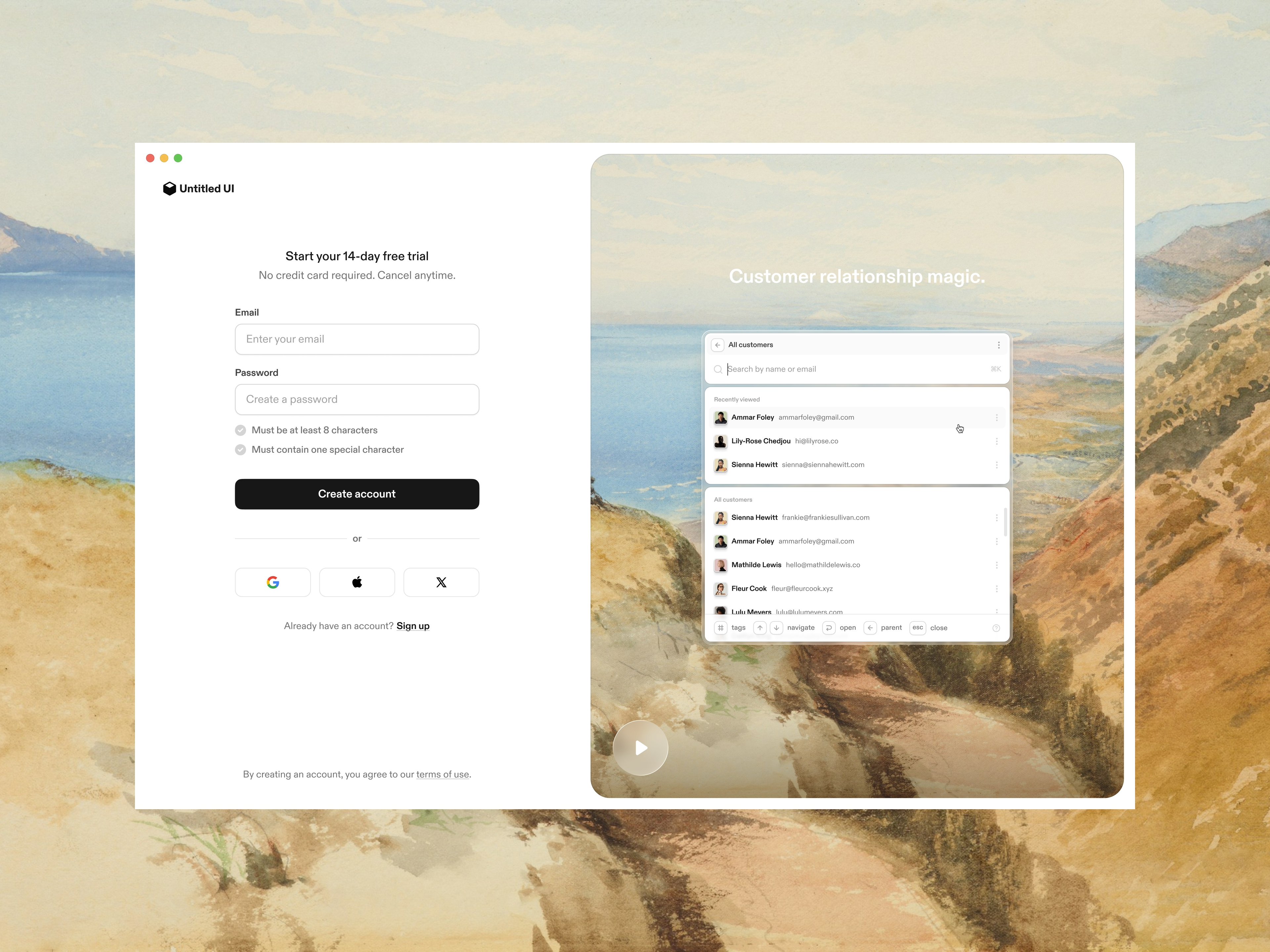 Free trial page — Untitled UI