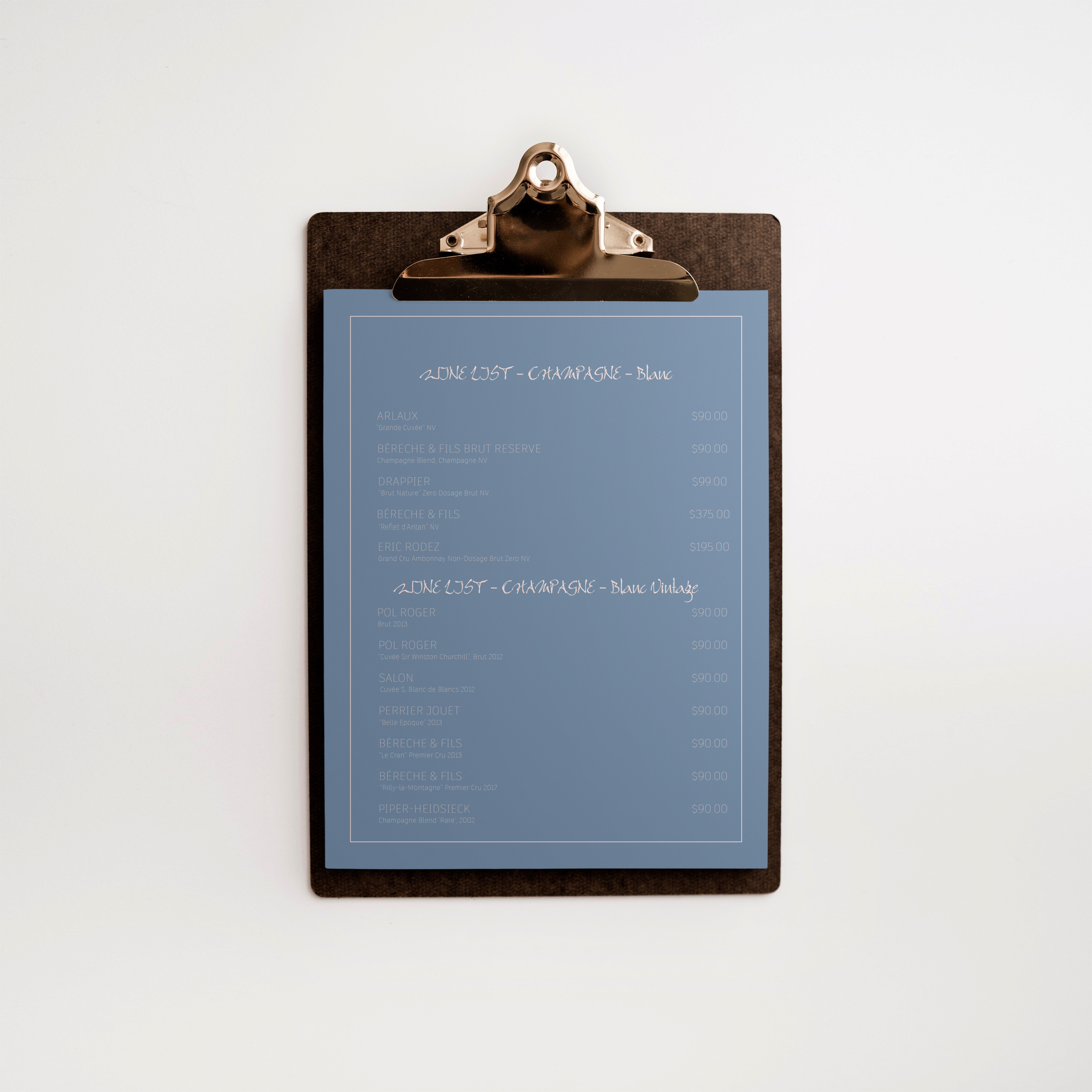 "Clipboard Menu" | Rustic Cafe Daily Specials Board