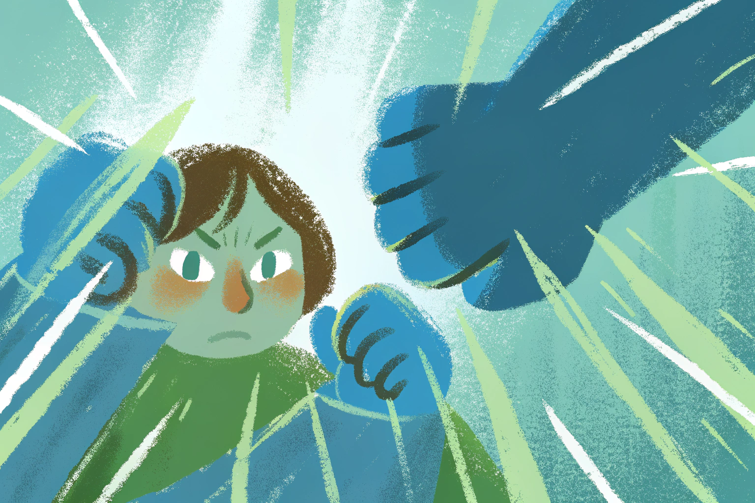 "Feathered Fury" | Expressive Boy & Bird Illustration
