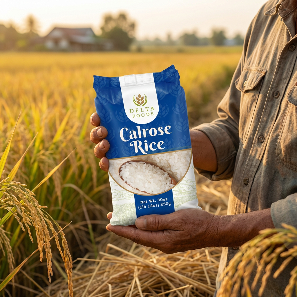 Calrose Rice Packaging | Rice Packaging | Basmoti Rice bag design basmoti raice branding calrose rice design graphic design illustration label design packaging design pouch bag pouch design pouch label product label design rice rice packaging