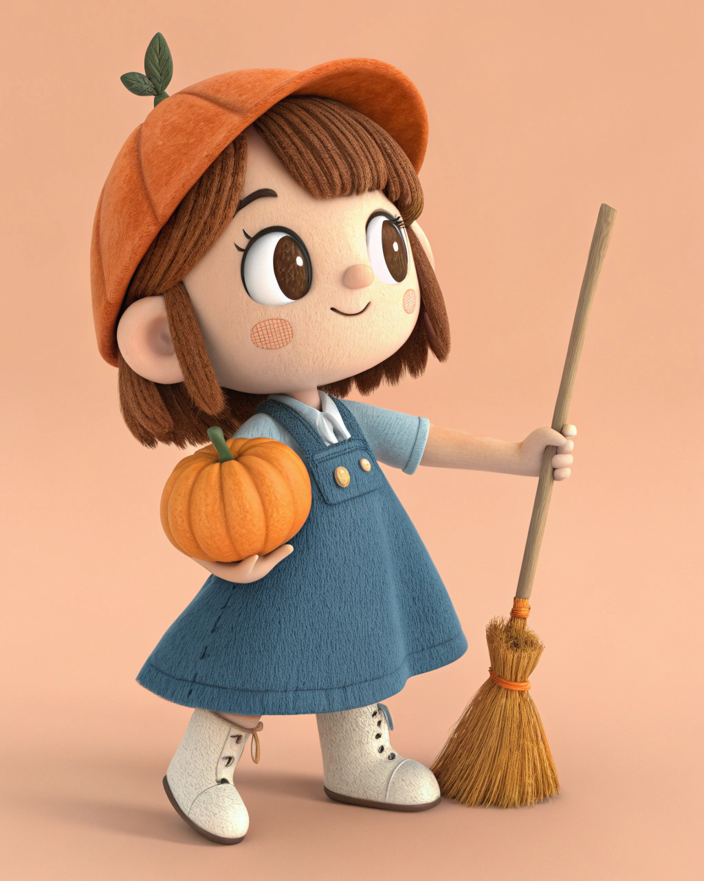 "Pumpkin Helper" | Whimsical 3D Autumn Character